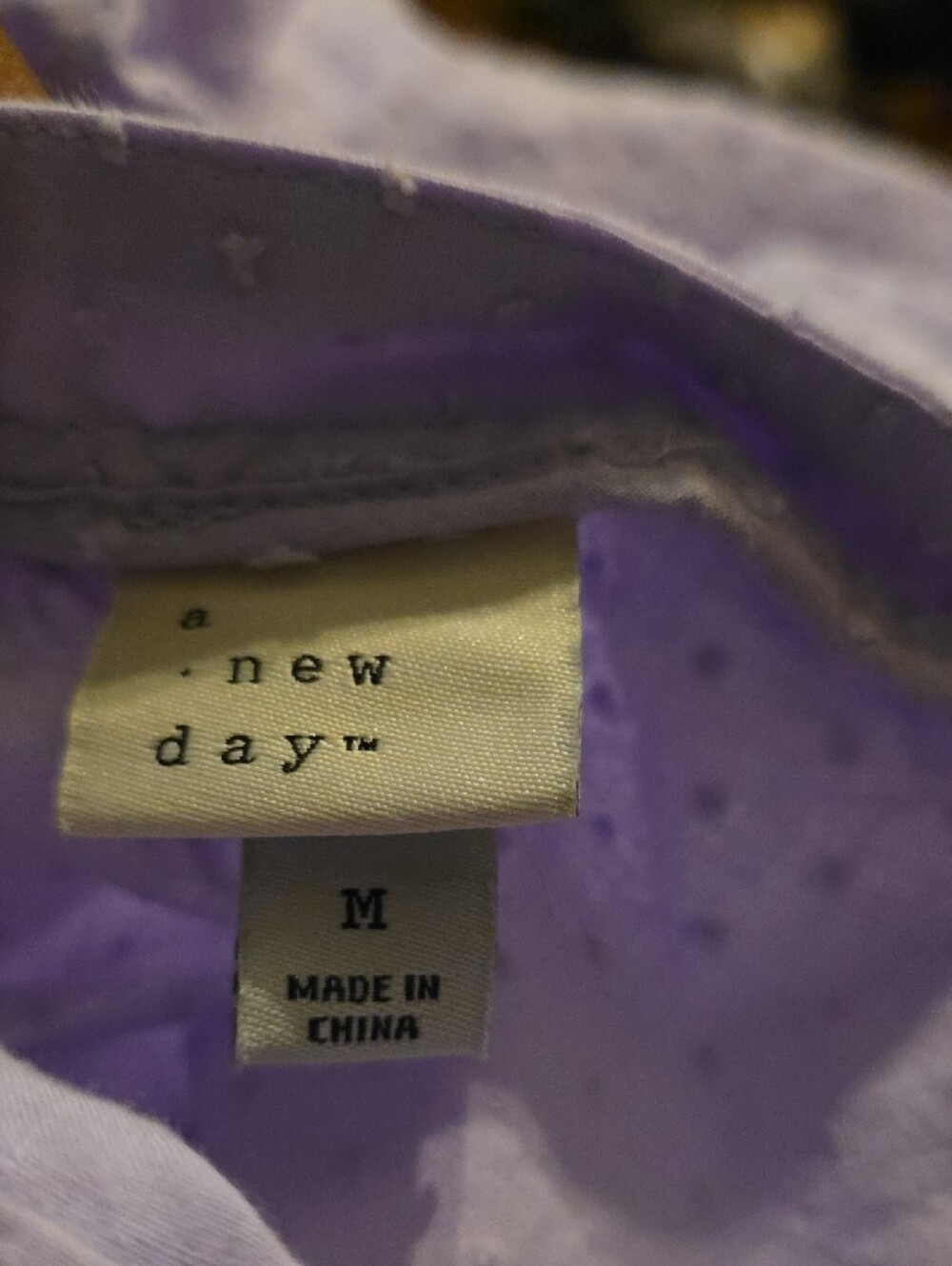 a new day Lilac Swiss Dot Puff Sleeve Top - Picture 4 of 4